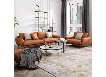 Set di divani 4+3+2 divano in pelle, divano, paesaggio abitativo, set, design moderno, divano.