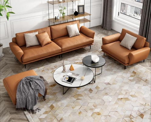 Divani imbottiti in stoffa di lusso per il salotto set di divani 3+2+1 in pelle