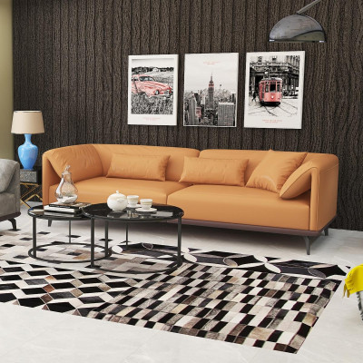 Sofà in pelle 4+3+2 Set di divani Divano Salotto Modularità Design Moderno Sofà
