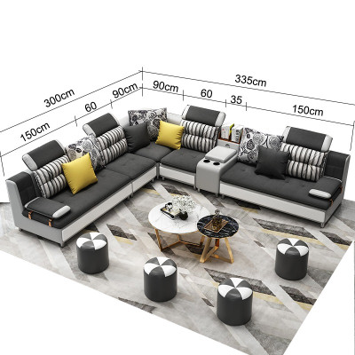 Divano ad angolo a forma di L, divano moderno in pelle, salotto imbottito, divano design, nuovi divani.