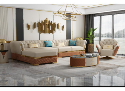 Divano ad angolo in pelle a forma di L, divano, soggiorno, divano, set, design moderno, divani ad angolo.