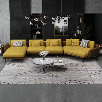 Divano ad angolo Divano Divano Imbottito Seduta Tessuto Tessile Divani Set di Mobili Salotti Nuovo