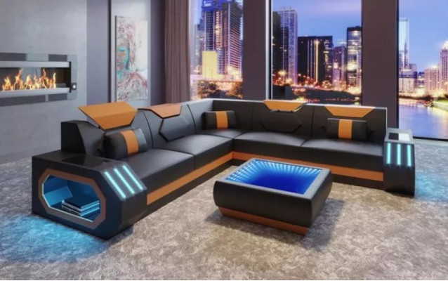 Design divani ad angolo divano angolare Soggiorno Mobili Rivestimento in pelle Divano Sofa