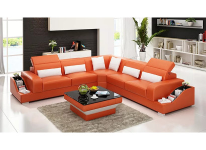 Design divano angolare in pelle per il salotto con divano angolare per il salotto.