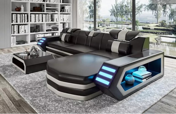 Design divano angolare per il soggiorno Mobili da salotto Divano ad angolo in pelle Divano