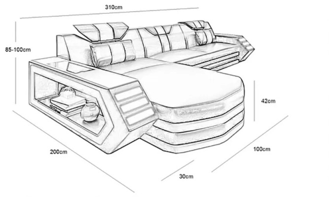 Design divano angolare per il soggiorno Mobili da salotto Divano ad angolo in pelle Divano