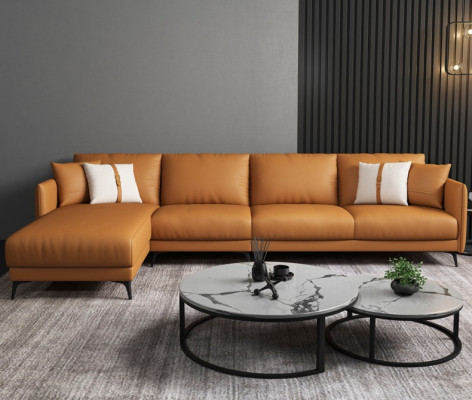 Divano ad angolo + Poltrona Divano in pelle Divano Sofa Set Design Moderno Divano Sedia