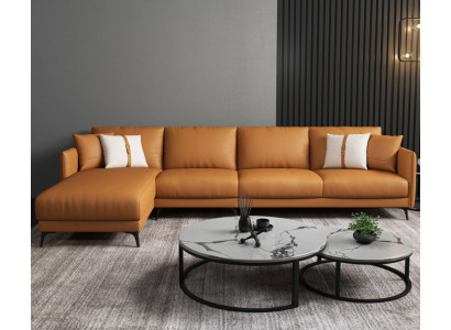 Divano ad angolo + Poltrona Divano in pelle Divano Sofa Set Design Moderno Divano Sedia
