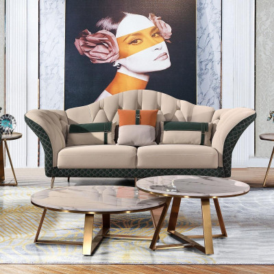 Esclusivo divano imbottito di design, set di divani a 32 posti, 2 pezzi, living.