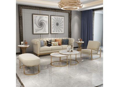 Divano Set di divani 3 + 1 posti Living Relax Pouf Design Divano Lounge