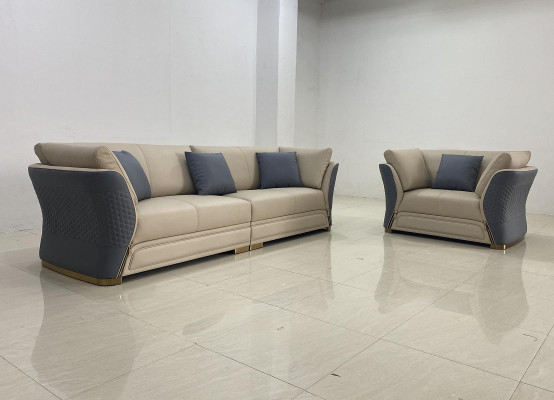 Divano componibile 4 + 1 posti in tessuto italiano, set da salotto, mobili, divano di design italiano.