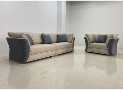 Divano componibile 4 + 1 posti in tessuto italiano, set da salotto, mobili, divano di design italiano.