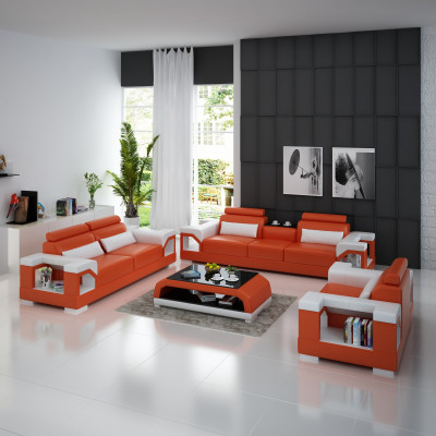 Divano in pelle Set di divani 321 Set di divani Design Moderno Divano usb 3 posti divani