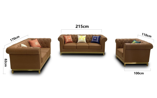Set di divani Chesterfield di lusso classico 3+2+1 posti Poltrone divani divani Nuovo