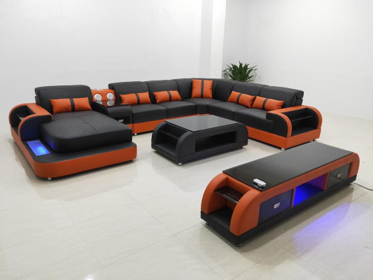 Design divano d'angolo in pelle divano ad angolo lussuoso soggiorno, divano letto, divano imbottito