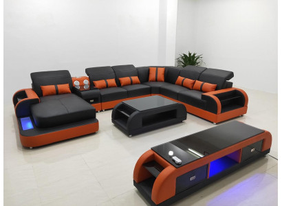 Design divano d'angolo in pelle divano ad angolo lussuoso soggiorno, divano letto, divano imbottito