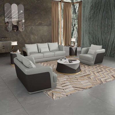 Divano in pelle divano paesaggio abitativo 3 2 1 Posti seduta design moderno Sofà Sofà