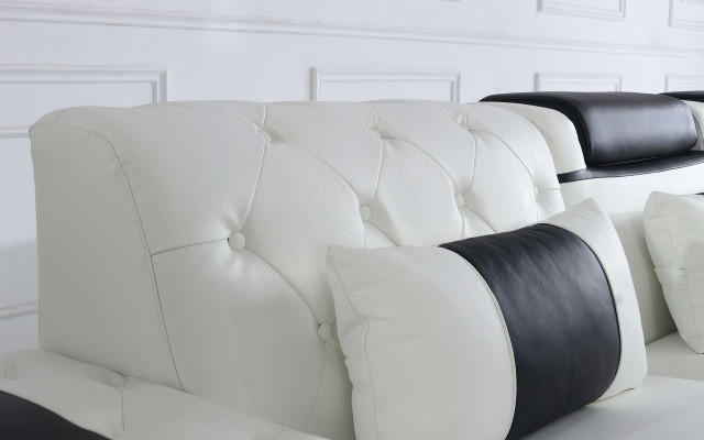 Divano ad angolo a forma di U Divano imbottito design in pelle Grande divano in pelle paesaggio abitativo