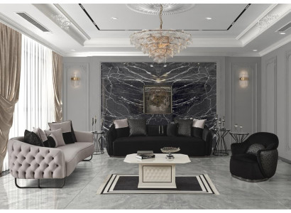Poltrona monoposto nera design di lusso per soggiorno moderno ed elegante, fodera nuova.