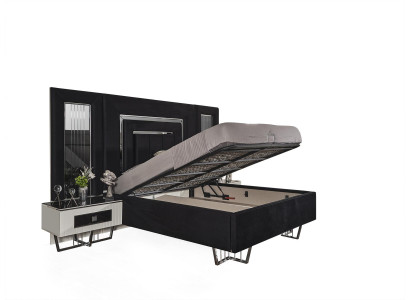 Camera da letto Letto 2x Comodini Set letti di lusso Completo Mobili design 3 pezzi