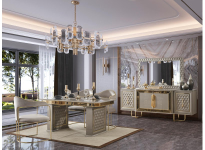 Set completo: tavolo da pranzo, 4 sedie, cassettiera, tavolo da pranzo, tavoli in legno 6 pezzi.