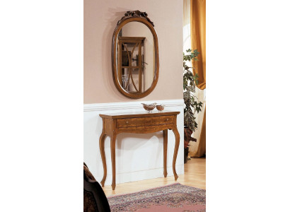 Tavolo da console Specchio Mobiletto in legno Set di mobili italiani Stili Elisa 2 pezzi Nuovo