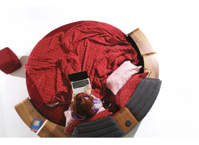Comfort e stile con il nostro letto rotondo di design e rivestimento in tessuto di alta qualità.