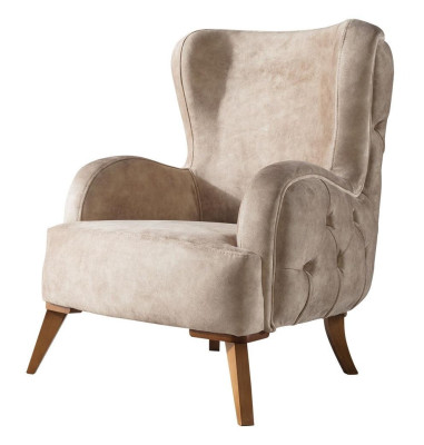 Tessuto imbottito poltrona divano divano posto lusso colorato relax beige Chesterfield nuovo