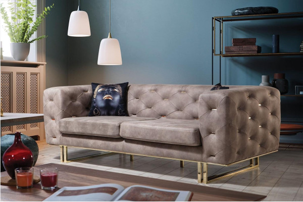 Chesterfield colorato divano salotto set mobili 3+3+1 gruppo tessile