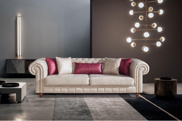 Chesterfield Divano Divano Set soggiorno Salotto Set 3+3+1