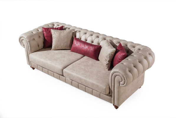 Chesterfield Divano Divano Set soggiorno Salotto Set 3+3+1