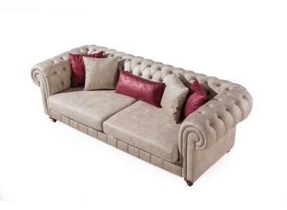 Chesterfield Divano Divano Set soggiorno Salotto Set 3+3+1