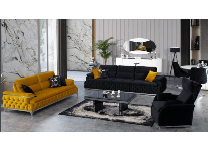 Sofà componibile 3+3+1 posti, divano, divano imbottito, rivestimento in tessuto.