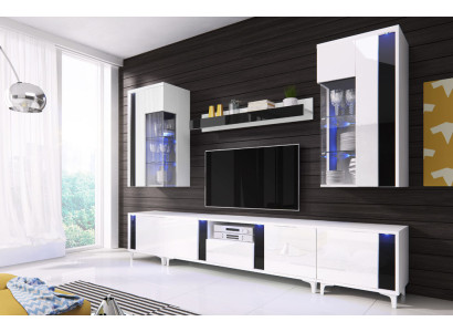 Mobile soggiorno lucido, parete attrezzata, vetrina decorativa, mobile da soggiorno, credenza.