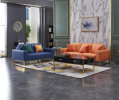 Set divano 3 + 2 posti Designer, divani imbottiti moderni