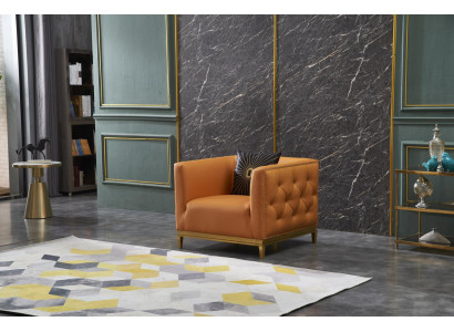 Sedia Design Divano Divano Posti in Pelle Lounge Decorazione Club Imbottitura di Lusso Orecchie