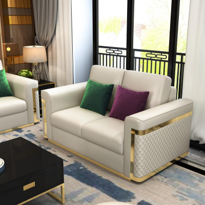 Set completo divano 3 2 1 posti, design 3 pezzi in pelle.