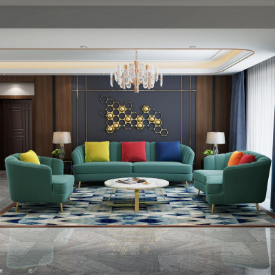 Set completo di divani 3+2+1 posti, divano di design per il soggiorno.