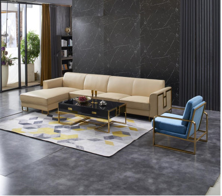 Design divano imbottito angolare per il soggiorno con divano a L.