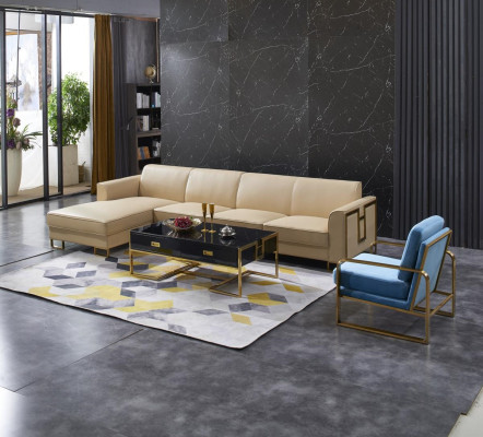 Design divano imbottito angolare per il soggiorno con divano a L.