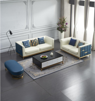 Sofà 3 + 2 posti tavolino da salotto tavolino pouf 4 pezzi Salotto