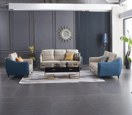 Divano 2 posti Design Sofà Divani imbottiti Tessuto Relax Sedute moderne