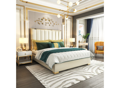 Mobili da camera da letto di lusso Letto 2 comodini Set Letti Mobili per alberghi 3 pezzi.