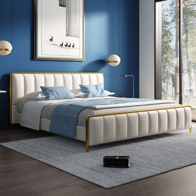 Letto matrimoniale in pelle design Letto in pelle Letti Letto in pelle Camera da letto Imbottito Matrimonio 180x200