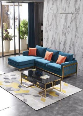 Tessuto Divano moderno Composizione abitativa in tessuto Divano in tessuto Set di divani Divano a L