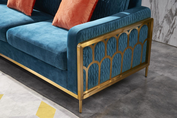 Tessuto Divano moderno Composizione abitativa in tessuto Divano in tessuto Set di divani Divano a L