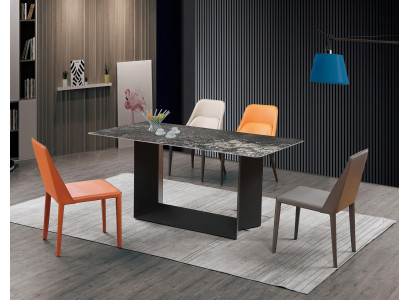 Tavolo di alta qualità, tavoli di lusso, mobili da sala da pranzo, base a colonne in marmo.