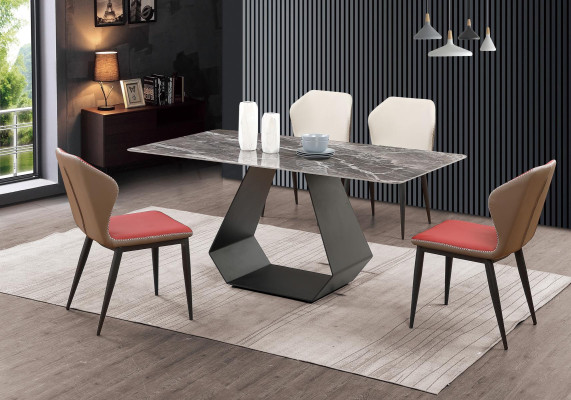 Tavolo da pranzo moderno in marmo, tavoli 180x90 per sala da pranzo, mobili di lusso di design nuovo.