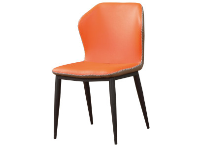 Set di sedie imbottite moderne per sala da pranzo in pelle e legno