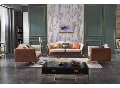 Divano componibile 3+2+1 posti classico per soggiorno con divani decorativi nuovi.